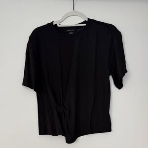 Women's Black T-Shirt with tie detail